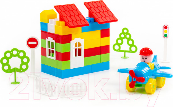 Изображение товара Конструктор Полесье Строитель / 52513 (76эл, в пакете)