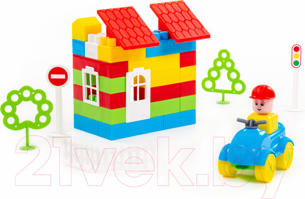 Изображение товара Конструктор Полесье Строитель / 52513 (76эл, в пакете)