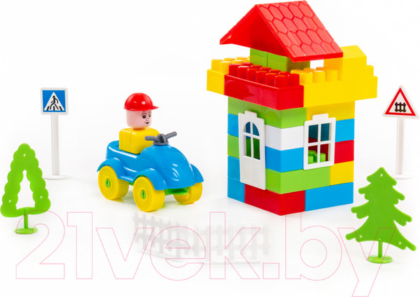 Изображение товара Конструктор Полесье Строитель / 52513 (76эл, в пакете)