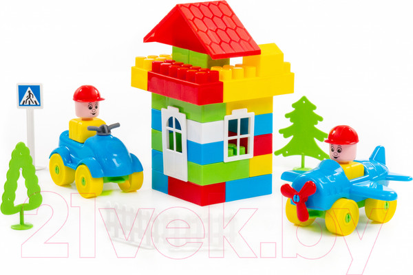 Изображение товара Конструктор Полесье Строитель / 52513 (76эл, в пакете)