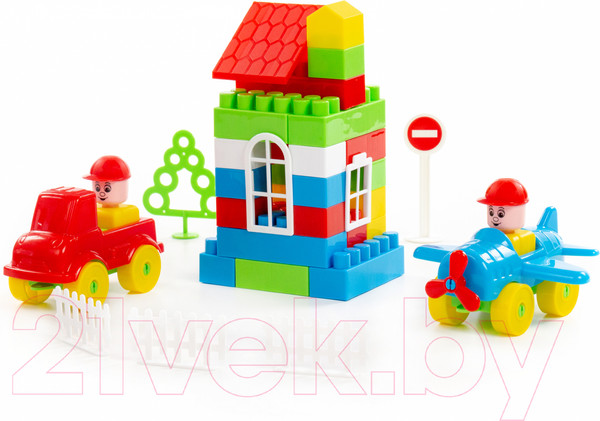 Изображение товара Конструктор Полесье Строитель / 52520 (92эл, в пакете)