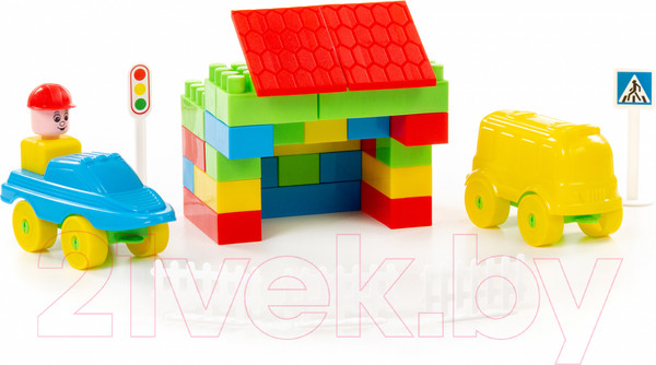 Изображение товара Конструктор Полесье Строитель / 52520 (92эл, в пакете)