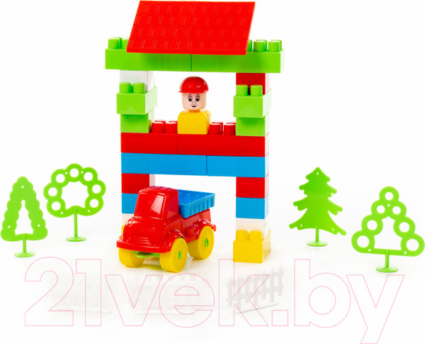 Изображение товара Конструктор Полесье Строитель / 52520 (92эл, в пакете)