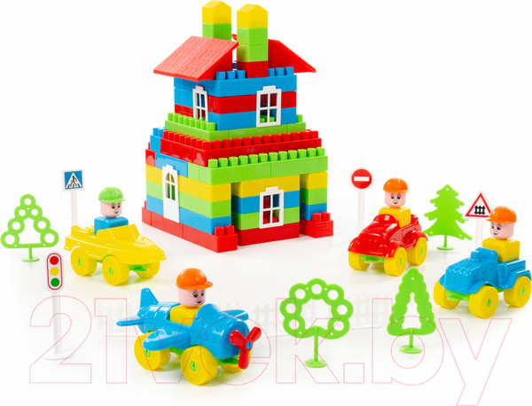 Изображение товара Конструктор Полесье Строитель / 52568 (348эл, в пакете)