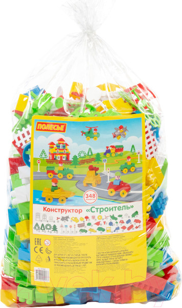 Изображение товара Конструктор Полесье Строитель / 52568 (348эл, в пакете)