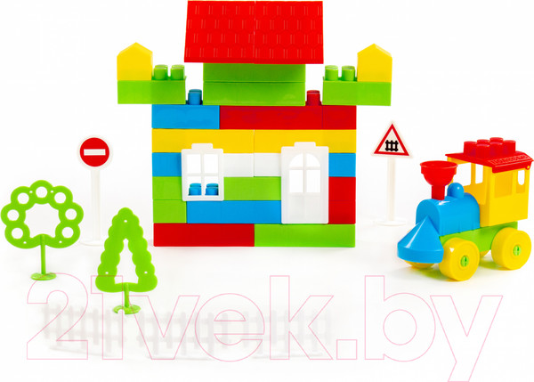Изображение товара Конструктор Полесье Строитель / 50472 (71эл, в контейнере)