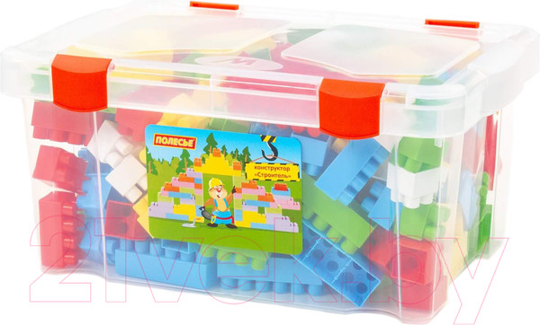 Изображение товара Конструктор Полесье Строитель / 50557 (174эл, в контейнере)