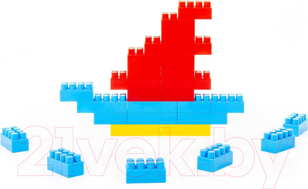 Изображение товара Конструктор Полесье Строитель / 50557 (174эл, в контейнере)