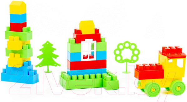 Изображение товара Конструктор Полесье Строитель Малый / 0590 (66эл, в пакете)