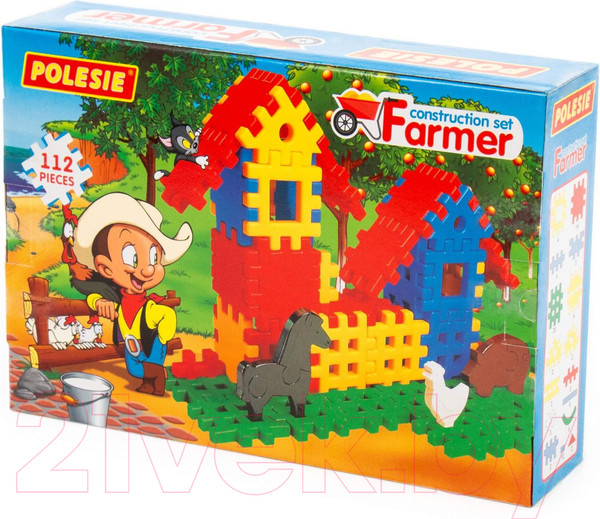 Изображение товара Конструктор Полесье Фермер / 4864 (112эл, в коробке)
