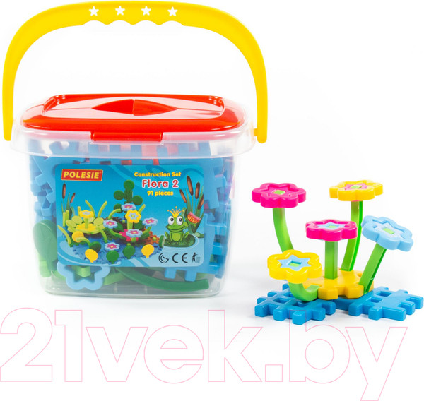 Изображение товара Конструктор Полесье Флора 2 / 51592 (91эл, в ведерке)