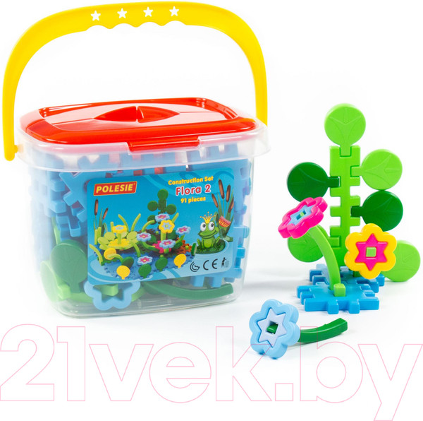 Изображение товара Конструктор Полесье Флора 2 / 51592 (91эл, в ведерке)