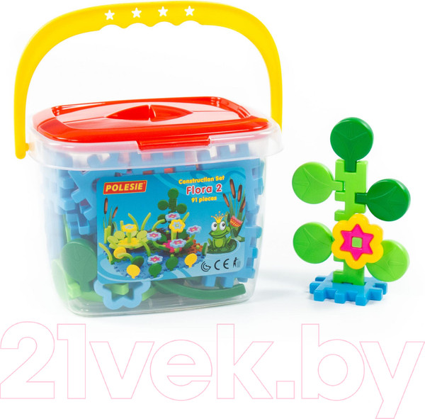 Изображение товара Конструктор Полесье Флора 2 / 51592 (91эл, в ведерке)