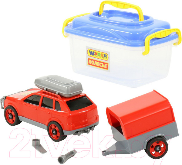 Изображение товара Автомобиль игрушечный Полесье Автомобиль легковой с прицепом / 56658