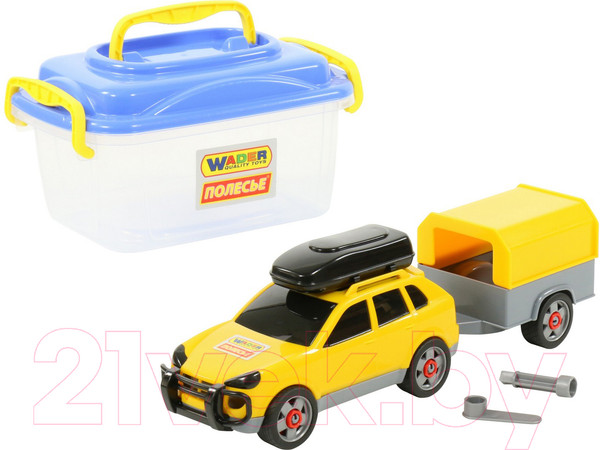 Изображение товара Автомобиль игрушечный Полесье Автомобиль легковой с прицепом / 56658