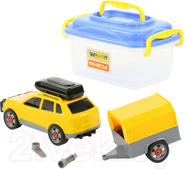 Изображение товара Автомобиль игрушечный Полесье Автомобиль легковой с прицепом / 56658