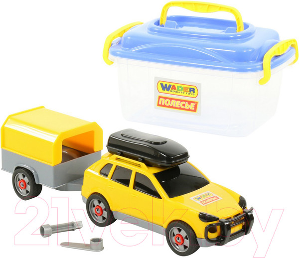 Изображение товара Автомобиль игрушечный Полесье Автомобиль легковой с прицепом / 56658
