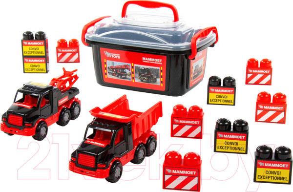 Изображение товара Набор игрушечной техники Полесье Mammoet с автомобилем-эвакуатором / 57143