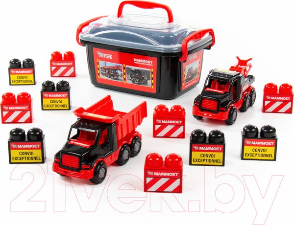 Изображение товара Набор игрушечной техники Полесье Mammoet с автомобилем-эвакуатором / 57143