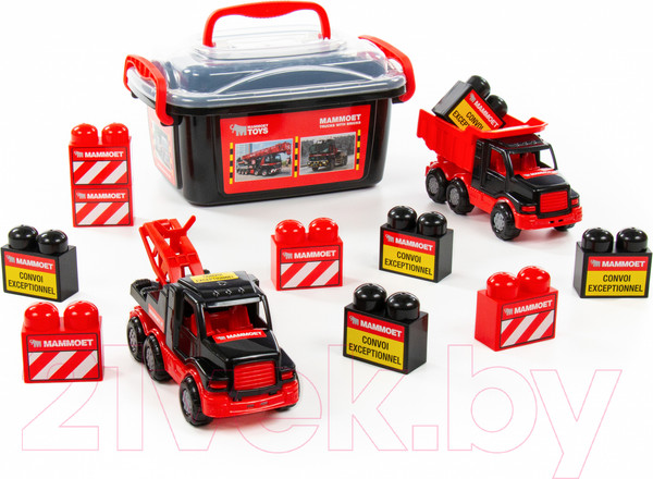 Изображение товара Набор игрушечной техники Полесье Mammoet с автомобилем-эвакуатором / 57143