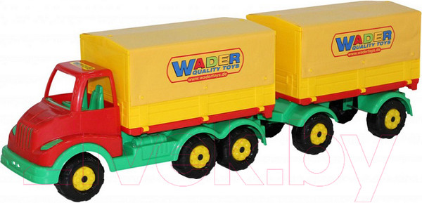 Изображение товара Автомобиль игрушечный Полесье Автомобиль бортовой тентовый с прицепом Муромец / 44075