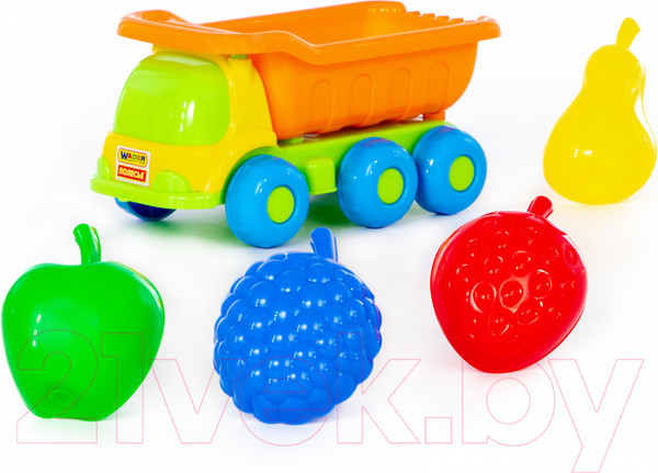 Изображение товара Самосвал игрушечный Полесье Кеша с формочками Фрукты / 57839
