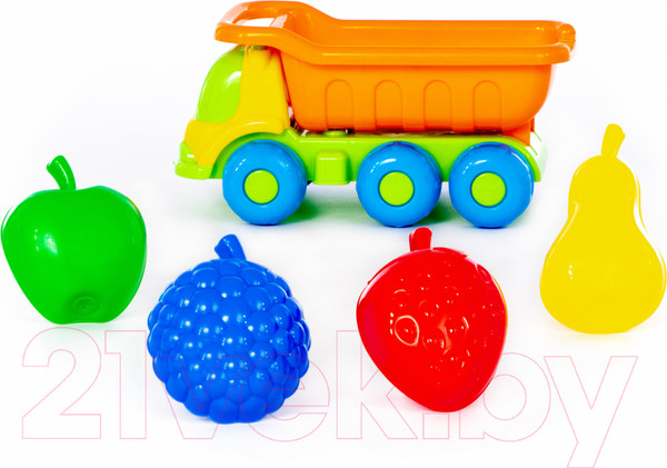Изображение товара Самосвал игрушечный Полесье Кеша с формочками Фрукты / 57839