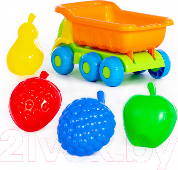 Изображение товара Самосвал игрушечный Полесье Кеша с формочками Фрукты / 57839