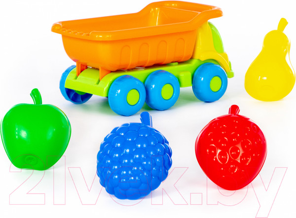 Изображение товара Самосвал игрушечный Полесье Кеша с формочками Фрукты / 57839