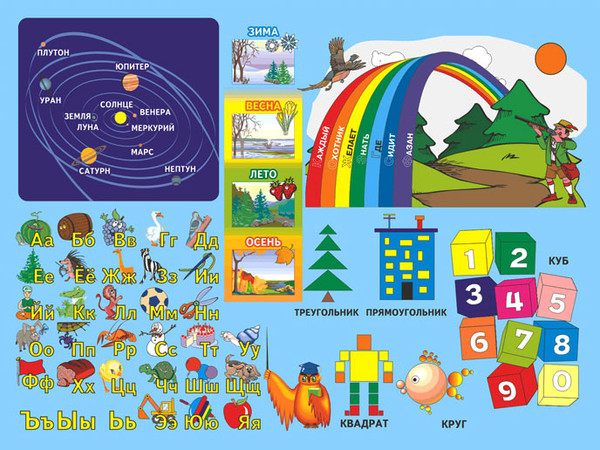 Изображение товара Комплект мебели с детским столом Дэми №1 Радуга (синий)