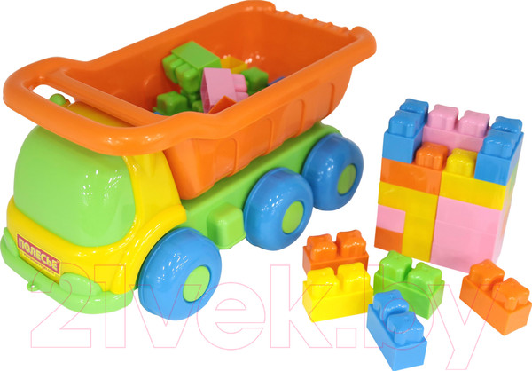 Изображение товара Самосвал игрушечный Полесье Кеша с конструктором Малютка / 4342