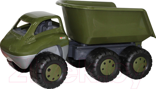 Изображение товара Самосвал игрушечный Полесье Дакар военный с прицепом / 49292 (в пакете)