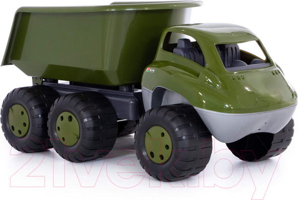 Изображение товара Самосвал игрушечный Полесье Дакар военный с прицепом / 49292 (в пакете)