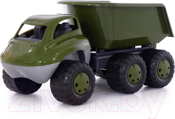 Изображение товара Самосвал игрушечный Полесье Дакар военный с прицепом / 49292 (в пакете)