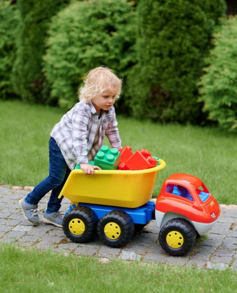 Изображение товара Самосвал игрушечный Полесье с прицепом Дакар / 46116 (в пакете)