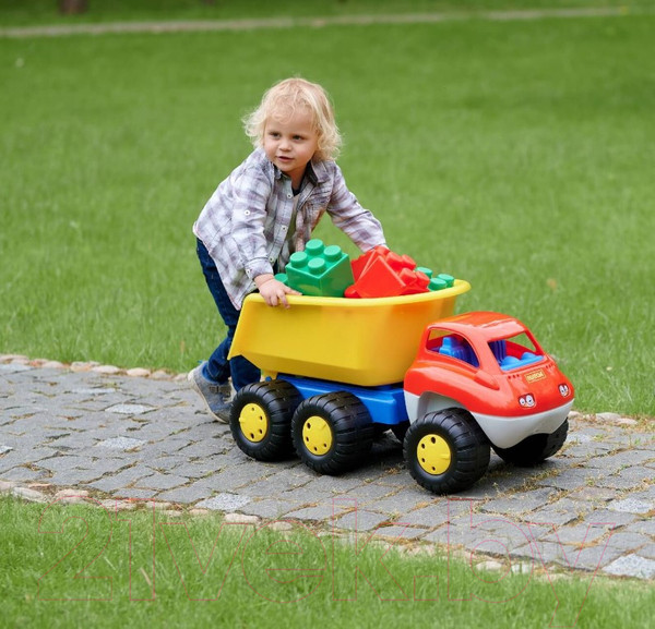 Изображение товара Самосвал игрушечный Полесье с прицепом Дакар / 46116 (в пакете)