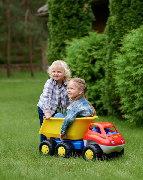 Изображение товара Самосвал игрушечный Полесье с прицепом Дакар / 46116 (в пакете)