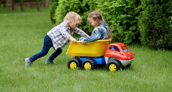 Изображение товара Самосвал игрушечный Полесье с прицепом Дакар / 46116 (в пакете)