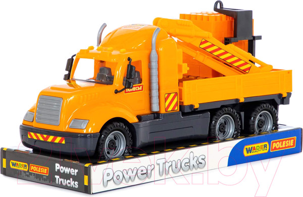 Изображение товара Кран игрушечный Полесье Майк с манипулятором и конструктором Супер-Микс / 58508 (в лотке)