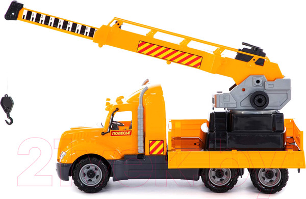 Изображение товара Кран игрушечный Полесье Майк с поворотной платформой / 55613 (в сеточке)