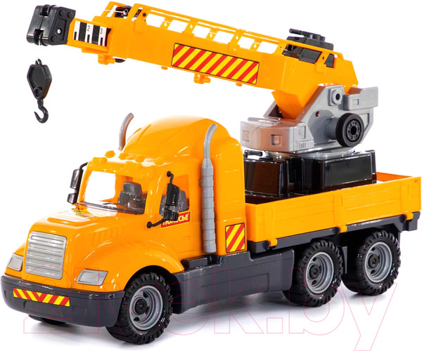 Изображение товара Кран игрушечный Полесье Майк с поворотной платформой / 61966 (в коробке)