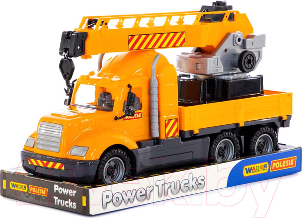 Изображение товара Кран игрушечный Полесье Майк с поворотной платформой / 58515 (в лотке)