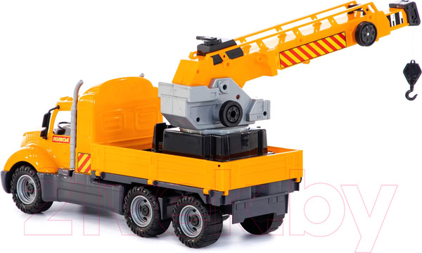 Изображение товара Кран игрушечный Полесье Майк с поворотной платформой / 58515 (в лотке)