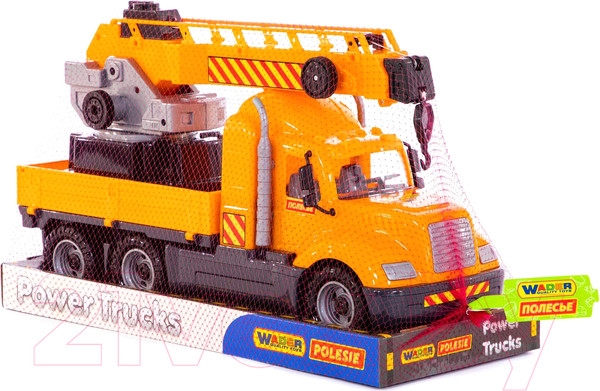 Изображение товара Кран игрушечный Полесье Майк с поворотной платформой / 58515 (в лотке)