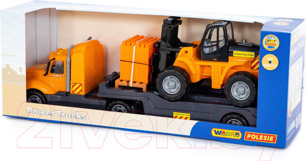 Изображение товара Набор игрушечной техники Полесье Майк с автокаром и конструктором / 55699 (в коробке)