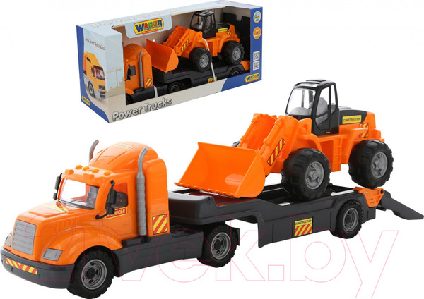 Изображение товара Набор игрушечной техники Полесье Майк с трактором-погрузчиком / 55736 (в коробке)