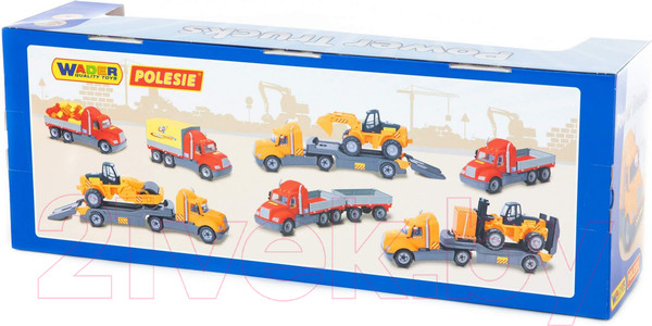 Изображение товара Набор игрушечной техники Полесье Майк с трактором-погрузчиком / 55736 (в коробке)