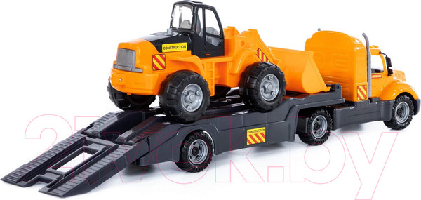 Изображение товара Набор игрушечной техники Полесье Майк с трактором-погрузчиком / 55736 (в коробке)