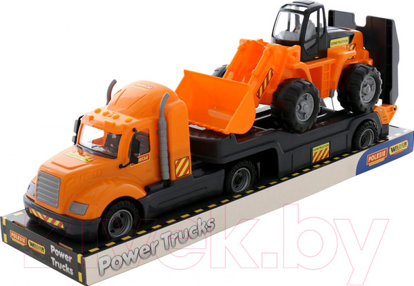 Изображение товара Набор игрушечной техники Полесье Майк с трактором-погрузчиком / 58591 (в лотке)