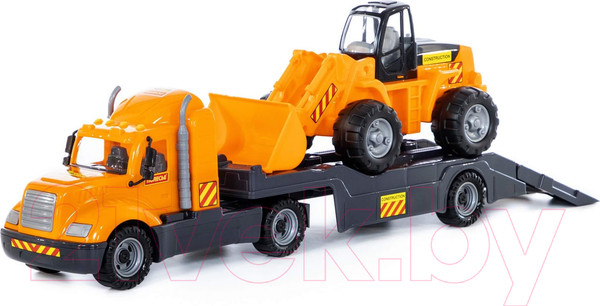 Изображение товара Набор игрушечной техники Полесье Майк с трактором-погрузчиком / 58591 (в лотке)